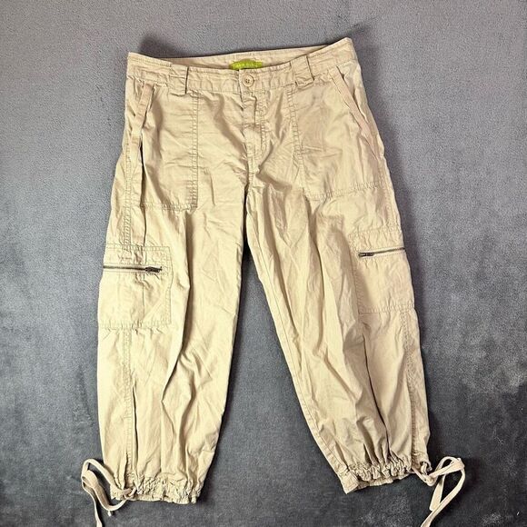 Sigrid Olsen Pants - Vintage Sigrid Olsen Cargo Capri Cropped Pants Womens‎ 4 Beige Coastal Spring